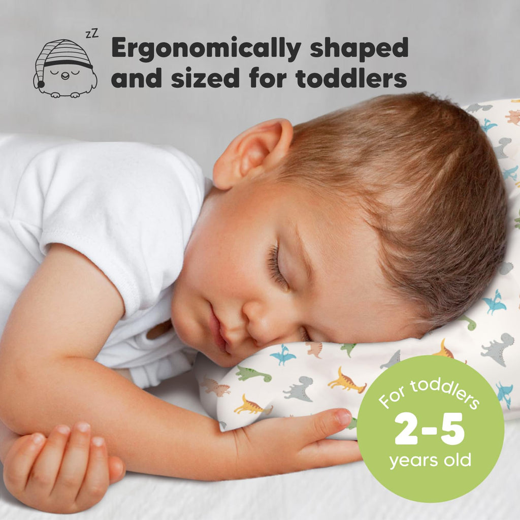 Toddler Pillow with Pillowcase, 13x18 My Little Dreamy Pillow (Roarsome)