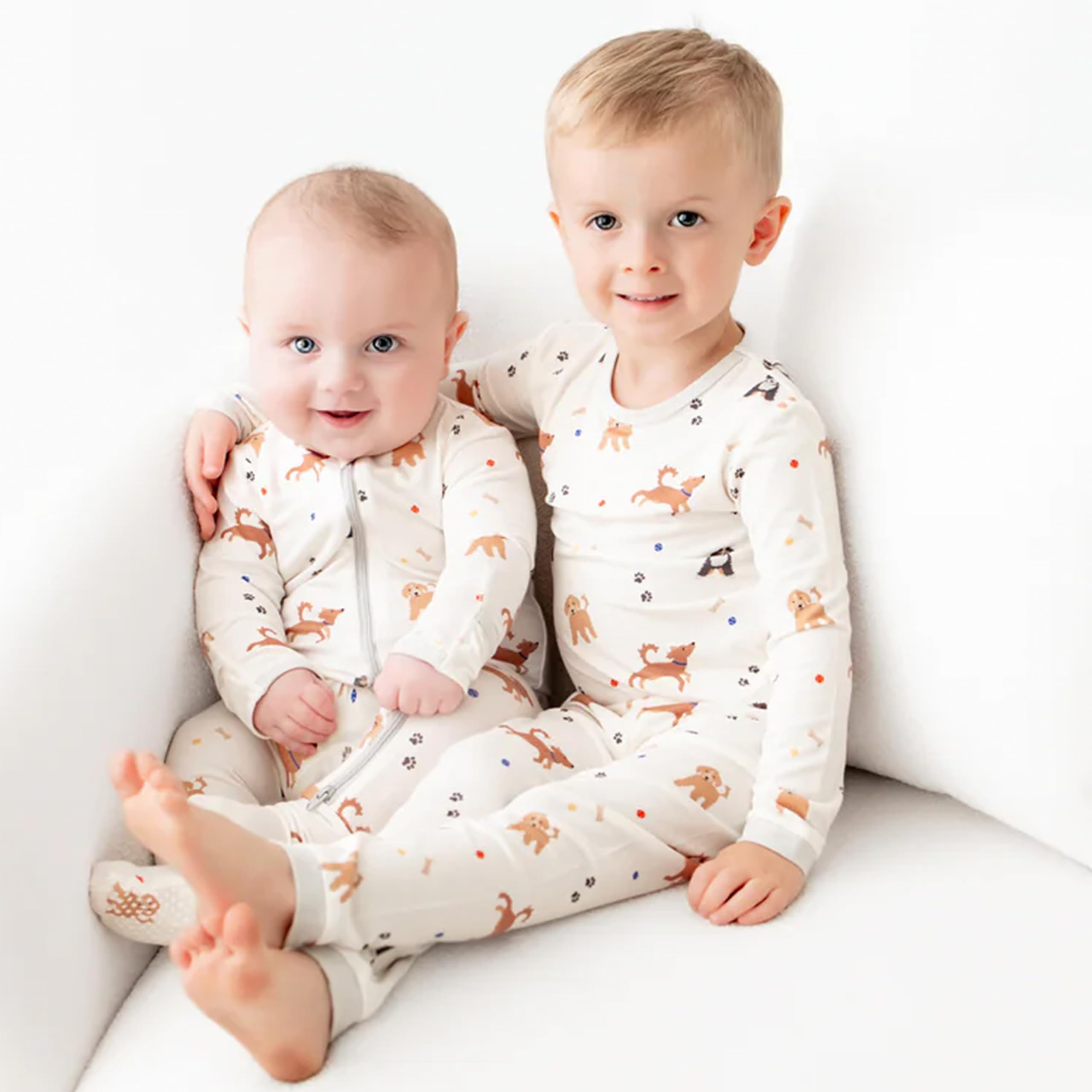 Bamboo Little Soft Baby Footie Pajamas, Dog, 0-3 Months