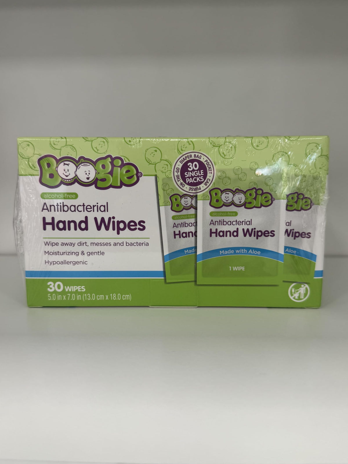 Boogie Wipes - Antibacterial Hand Wipes - 60 Count