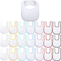 Geyoga 20 Pieces Sublimation Blanks White Bibs for Baby Decorating Washable Reusable Fabric Bibs