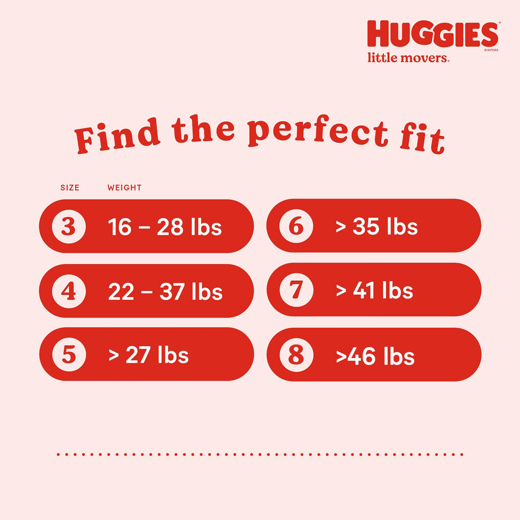 Huggies Little Movers Baby Diapers, Size 4 (22-37 lbs), 66 Ct, Packaging May Vary