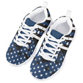 MARSVOVO Walking Shoes for Boy Girl Flexible Athletic Lightweight Breathable Girl Running Shoes Most Comfortable Classic Non Slip Play Travel Shoes Blue Black White Stars Striped Size 12 US