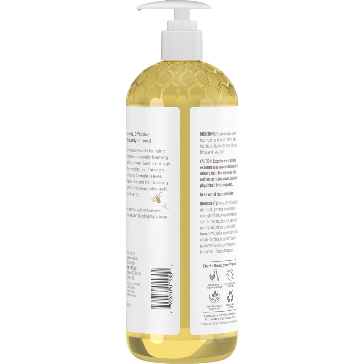 Baby Shampoo & Wash, Burt's Bees Tear Free Soap, Baby Care, Original, 21 Ounce (Packaging May Vary)
