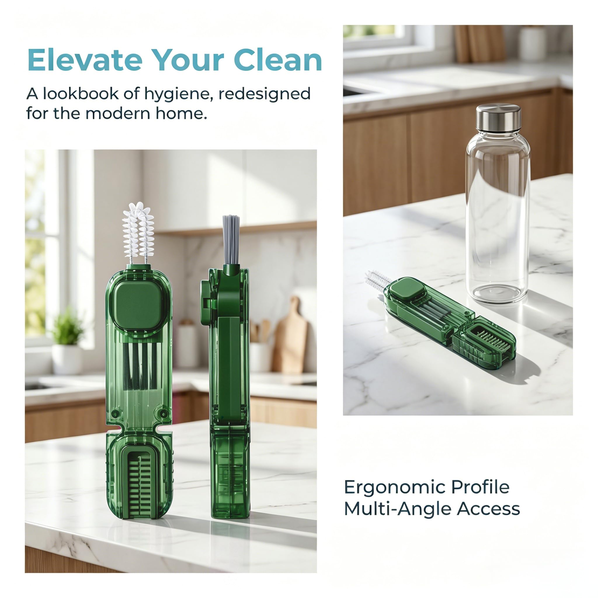 2Pcs 4 in 1 Cup Lid Gap Cleaning Brush Set,Multifunctional Crevice Cleaning Brush for Bottle,Multipurpose Bottle Cleaner with Compact Design Tiny Silicone Cup Holder Cleaner Tool,Kitchen Gadgets