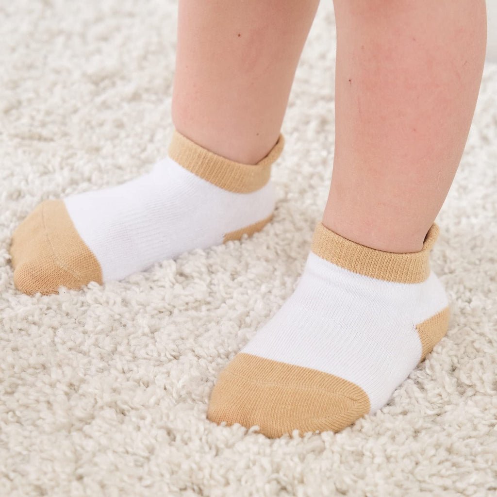 ZAPLES Baby Boys Non Slip Grip Ankle Socks with Non Skid Soles for Infants Toddlers Kids, 9 Pairs, Color-Blocked, 4-7 Years