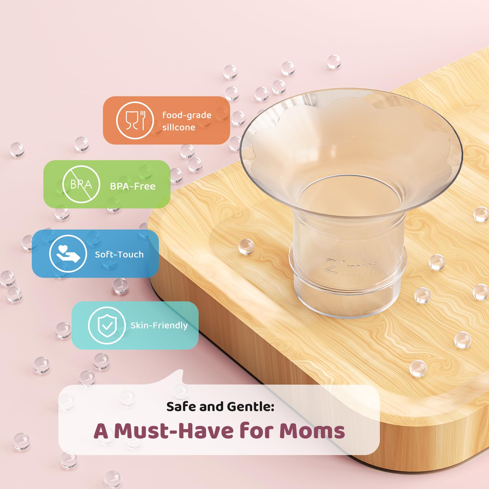 Nursi Luna Flange Sizing Kit for 24mm Breast Pumps, 8PCS