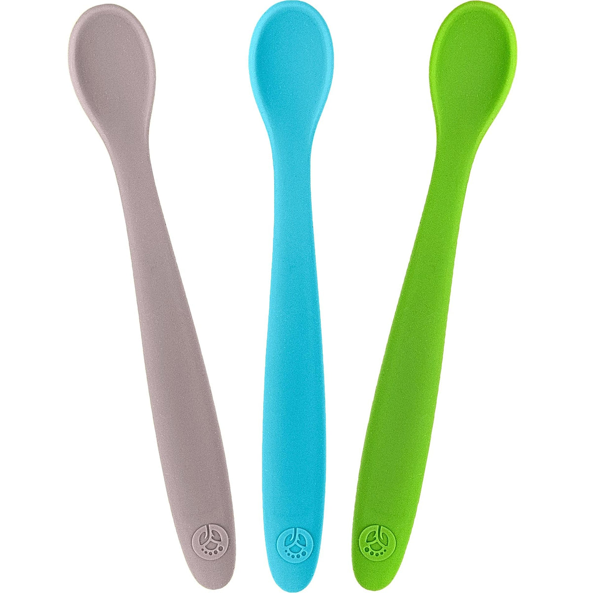 WeeSprout Silicone Baby Spoons - First Stage Infant Feeding Utensils With Soft-Tip, Bendable Kitchenware for Parent & Self-Feeding, Ultra-Durable, Dishwasher Safe, Travel Case, Set of 3