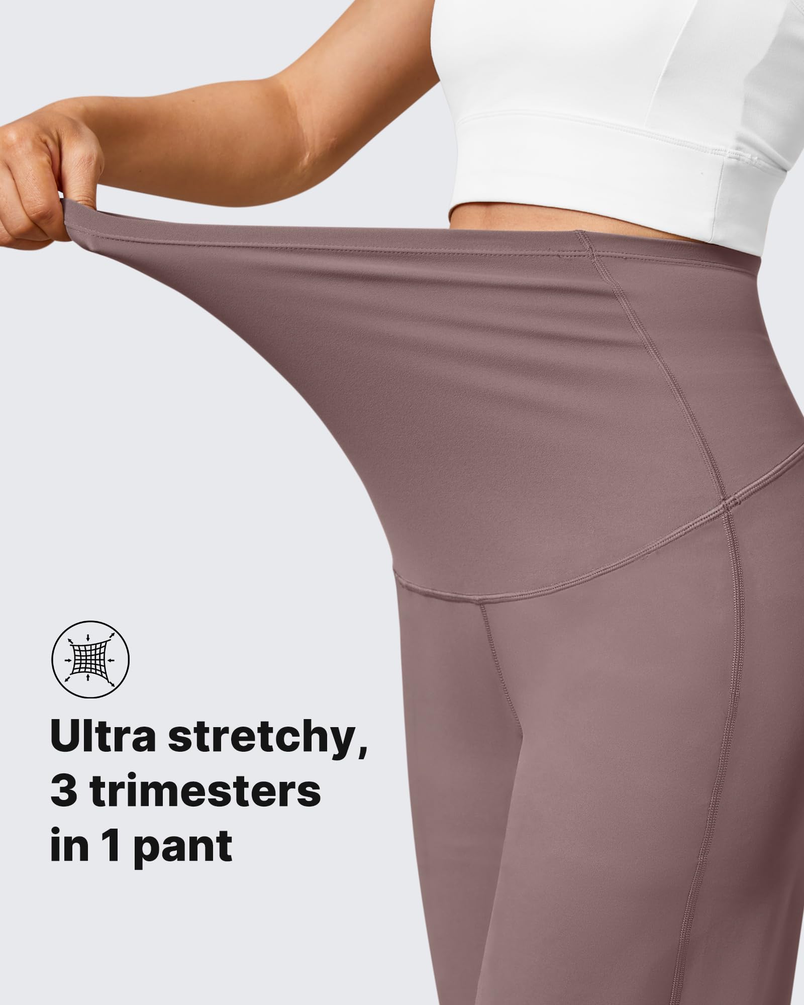 G4Free Maternity Lounge Pants Pregnancy Scrubs for Yoga,Taupe,L,Extra Tall