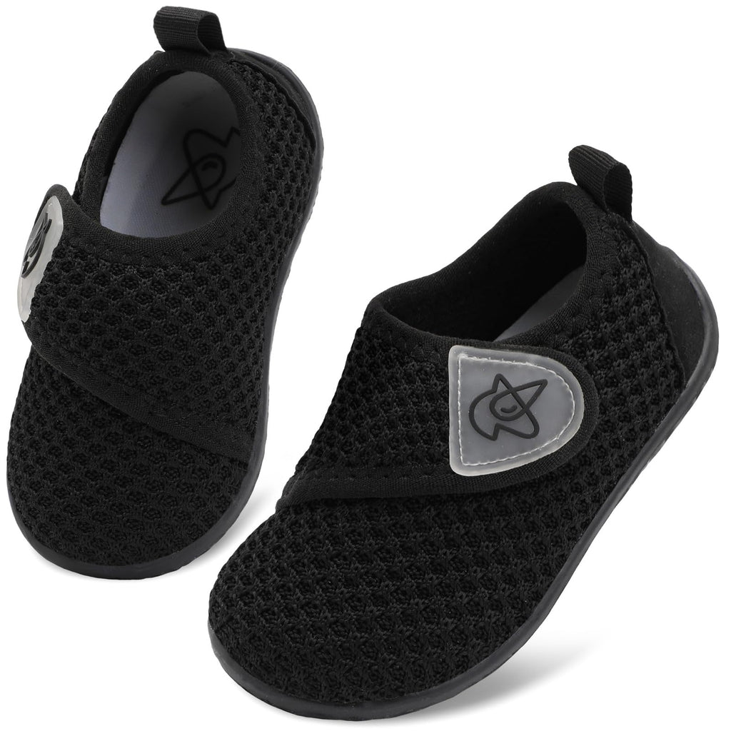 LeIsfIt Baby Shoes Boys Girls First Walking Shoes Non-Slip Infant Sneakers Lightweight Slip-on Crib Sneakers for First Walkers Black 2-2.5 Years