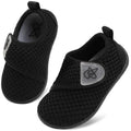 LeIsfIt Baby Shoes Boys Girls First Walking Shoes Non-Slip Infant Sneakers Lightweight Slip-on Crib Sneakers for First Walkers Black 2-2.5 Years