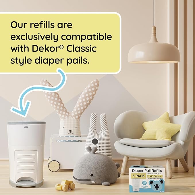 Reli. Diaper Pail Refill Bags (10 Pack) Compatible with Dekor Classic