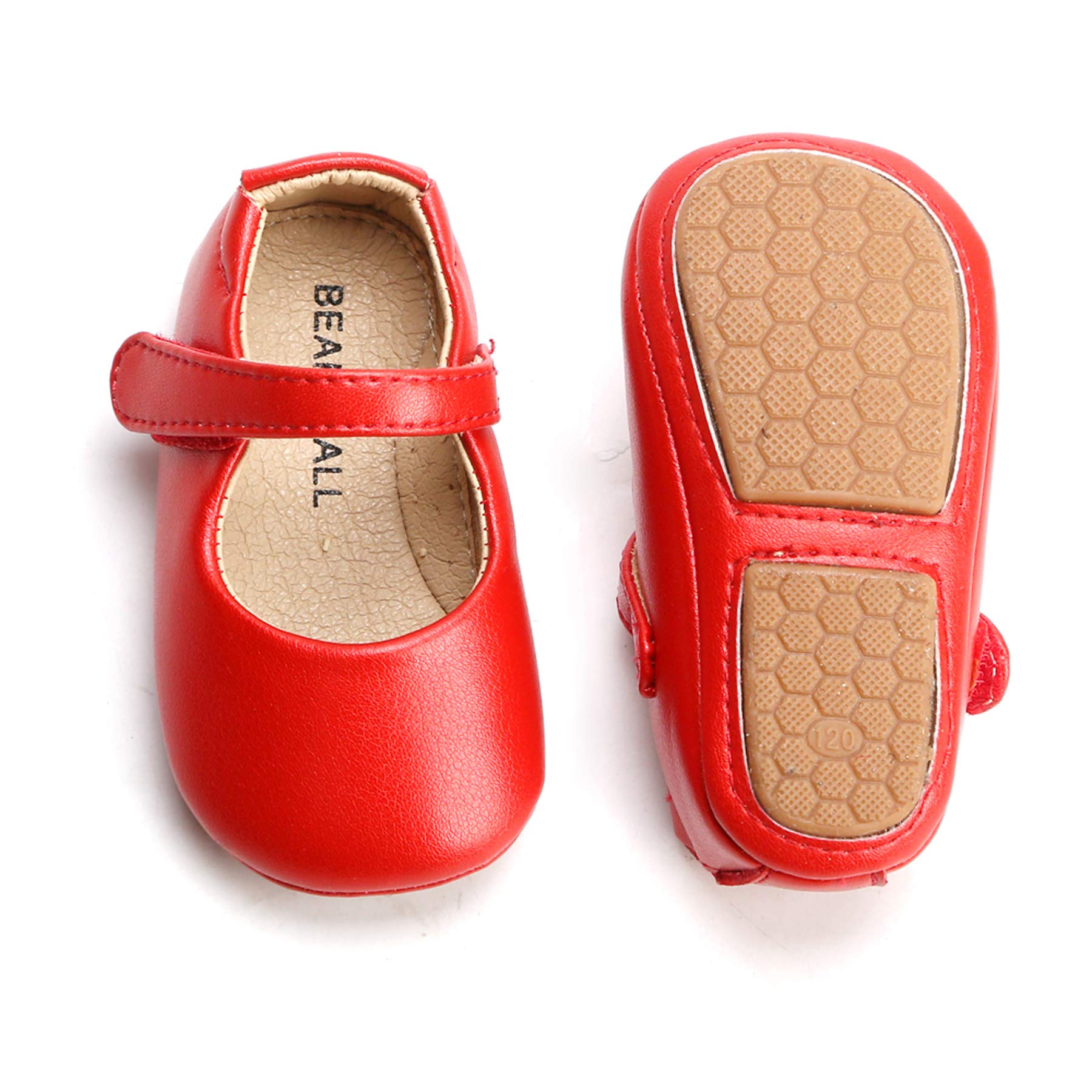 Felix & Flora Red Baby Shoes Girl 6-12 Months - Infant Baby Walking Shoes Moccasinss Rubber Sole Crib Shoes(Red,9-12 Months)