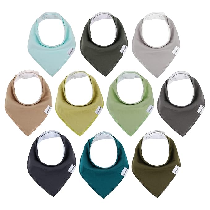 Baby Bandana Drool Bibs for Boys Girls,Super Absorbent Triangle Baby Bibs for Drooling and Teething,100% Cotton Soft for Infant,Newborn 10Pack