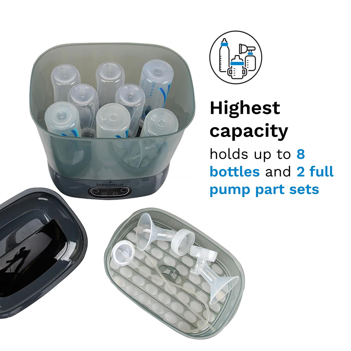 Baby Brezza Bottle Sterilizer and Dryer Advanced – Largest Capacity