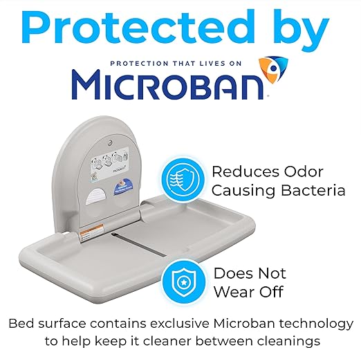 Koala Kare Surface-Mounted Horizontal Baby Changing Station, Model KB300-05 (White Granite)