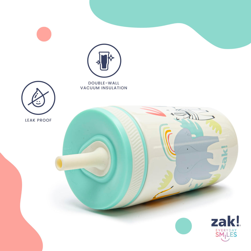 Zak Designs Unicorn Kelso Leak-Proof Toddler Straw Cups, 3pc Set