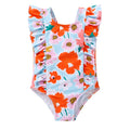 Newborn Baby Girl Ruffle Swimsuit Infant Toddler One Piece Floral Bikini Beach Bathing Swimwear Set (2-3T, Orange)