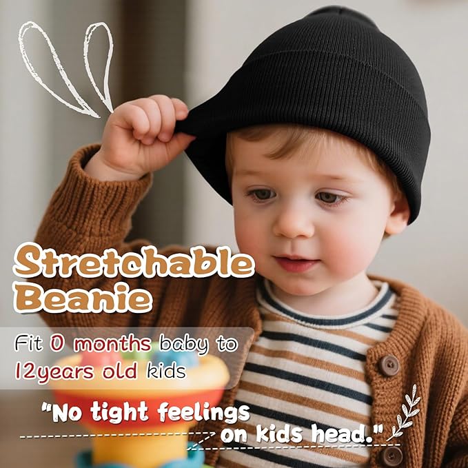 ZOORON Toddler Beanie Baby Beanies for Boys Girls Kids Winter Hats Children Knit Warm Caps 0-12years