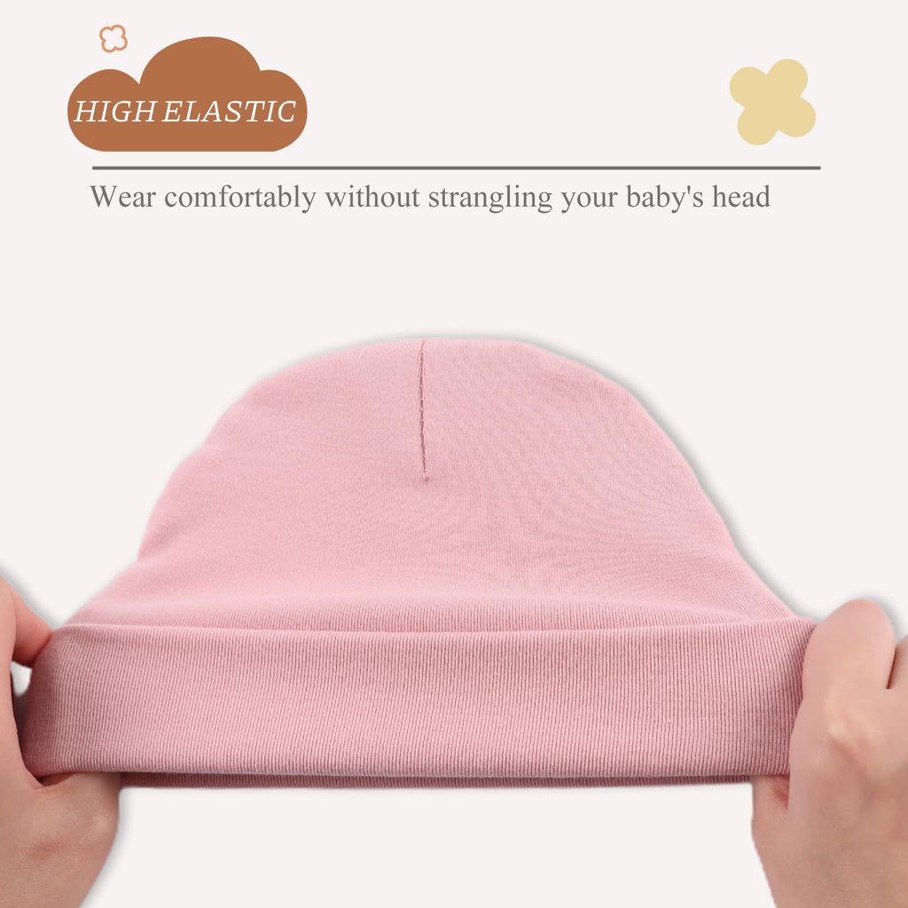 Bamery Cotton Baby Girl Hat Preemie Boys Beanie Newborn Hospital Hats Winter Infant Hats for Girls (4PACK-H, Preemie)