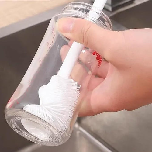 360° Flexible Silicone Bottle Brush with Long Handle, 2025 New Bottle Cleaning Brush, Deep Cleaning Brush for Narrow Neck Bottles, Water Bottles, Baby Bottles, Flasks Soft Bottle Brush (1PC)