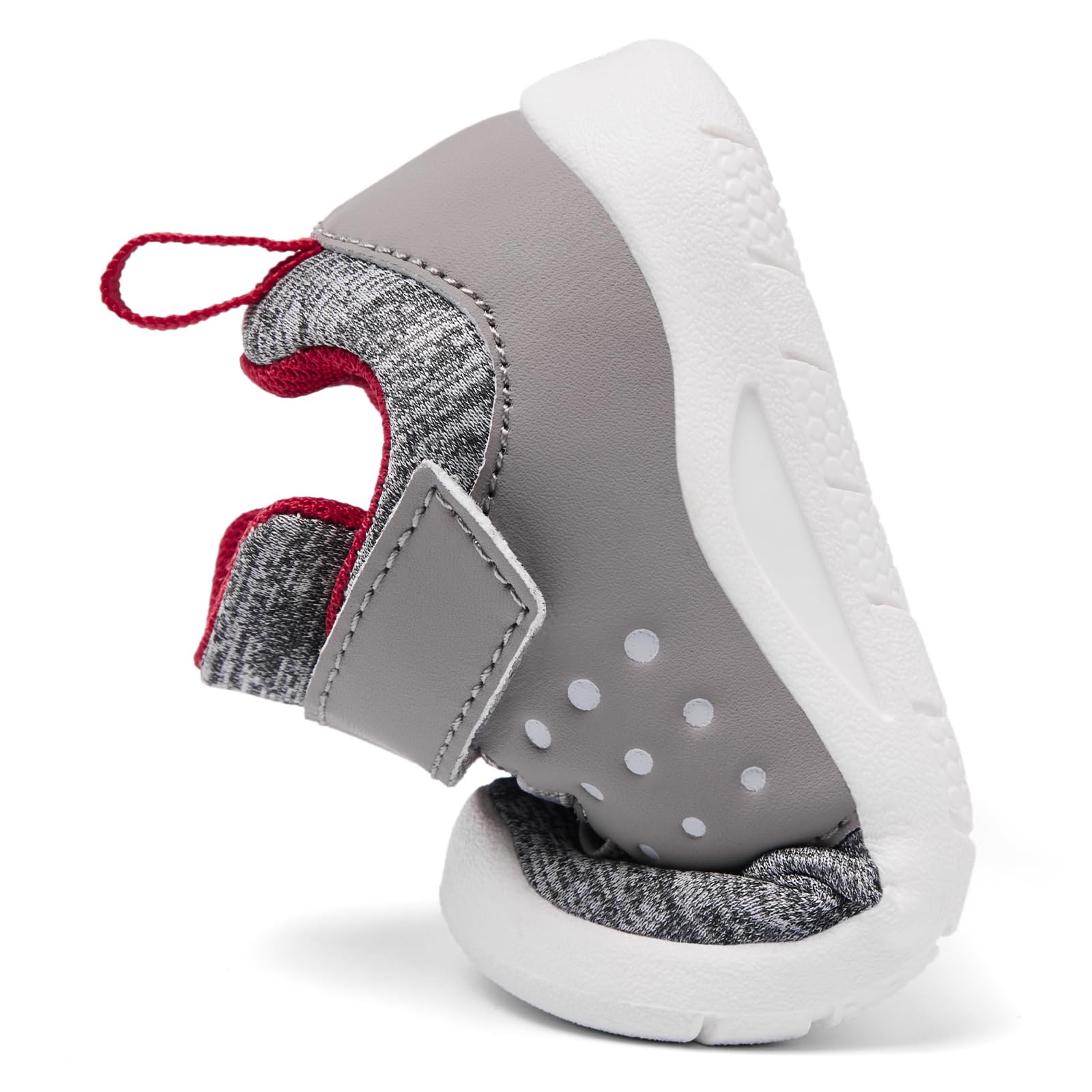 MORENDL Toddler Baby Shoes 0-4 Years Boy Girl Lightweight Breathable Non-Slip Sports Sneakers Running Walking Tennis Barefoot Shoes MixGrey Red 9-12Months