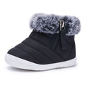 BMCiTYBM Baby Boy Girl Snow Boots Waterproof Infant Winter Warm Booties Nonslip Lightweight Outdoor Shoes for First Walkers 6 9 12 18 24 Months Black Size 6-12 Months