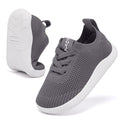 MORENDL Toddler Shoes Boys First Wide Toe Barefoot Walking Shoes Baby Boy Non-Slip Slip On Tennis Sneakers Darkgray 12-15 Months