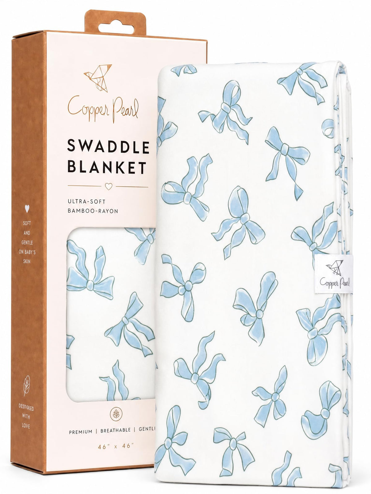 Copper Pearl Swaddle Blankets for Newborns | Soft Stretchy Receiving Blankets for Boys and Girls | Large 46 x 46 Inch Baby Blankets | Lightweight and Breathable Swaddles | Strawberry
