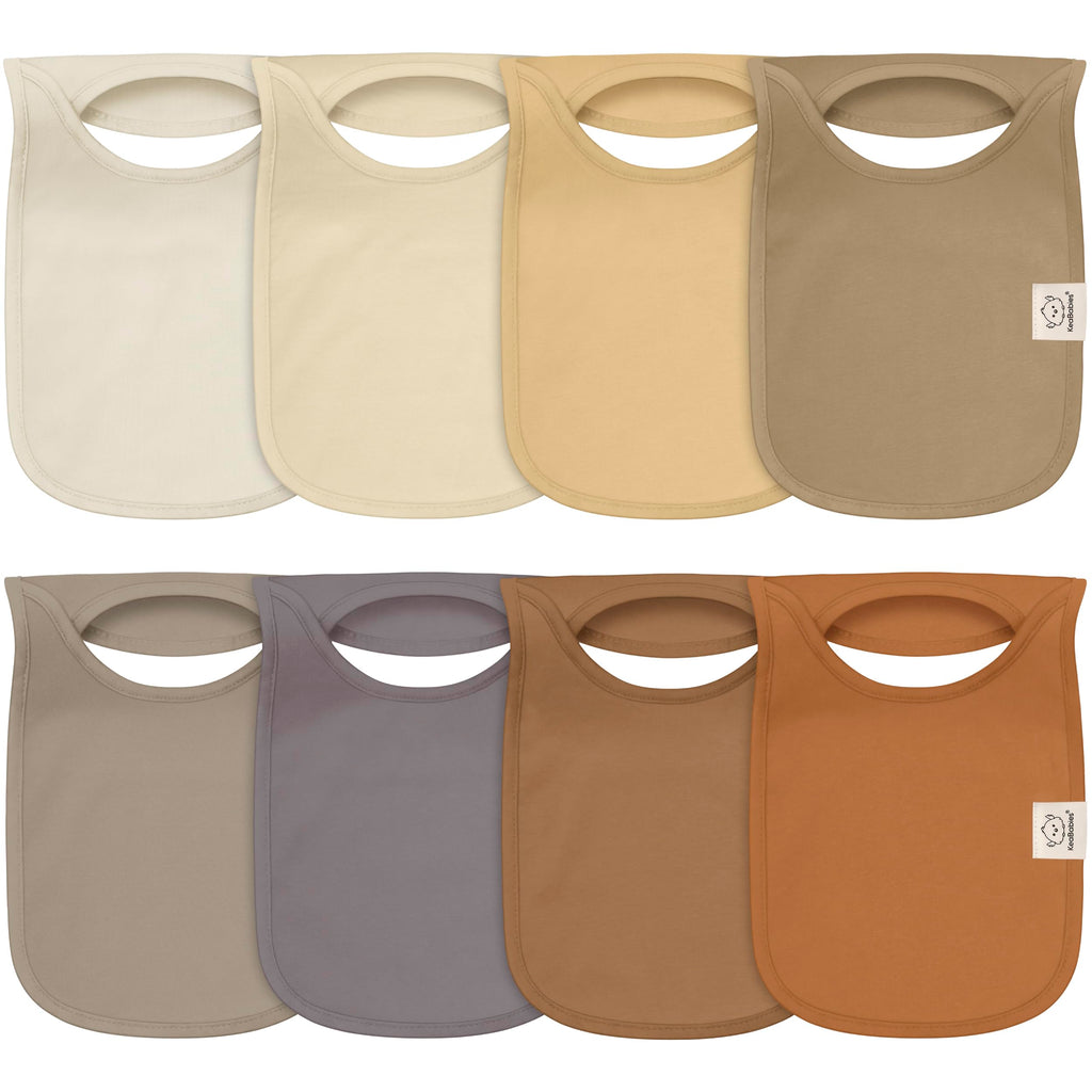 KeaBabies 8-Pack Bibs for Baby Girls, Boys, Pullover Baby Bibs (Terracotta)