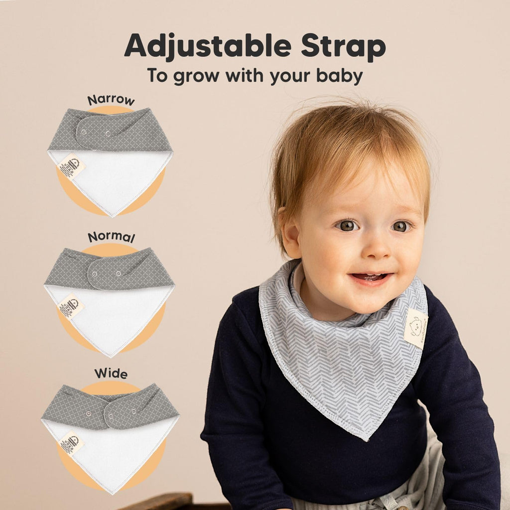 KeaBabies 8pk Organic Baby Bandana Bibs for Drooling and Teething (Nordic)