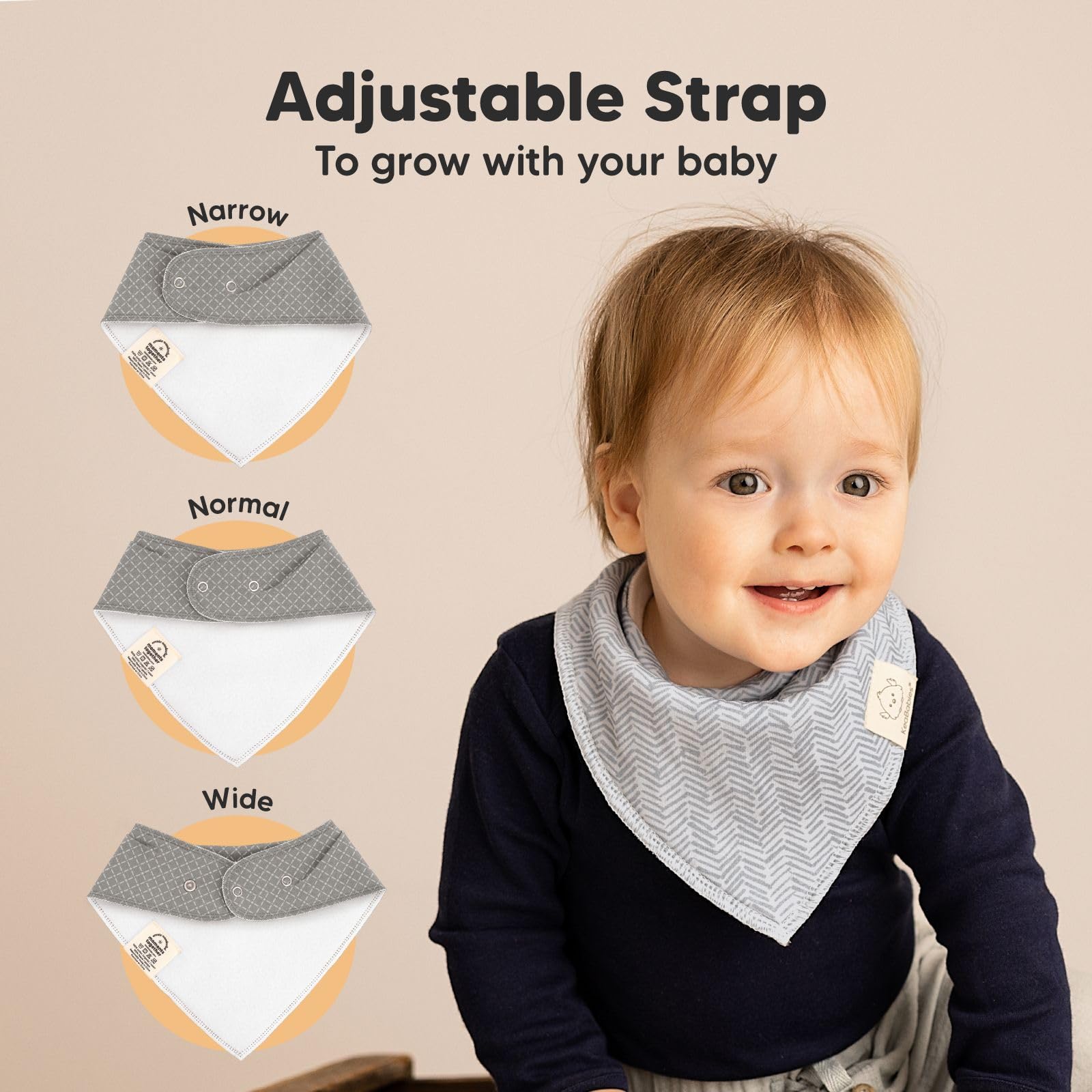 KeaBabies 8pk Organic Baby Bandana Bibs for Drooling and Teething (Nordic)