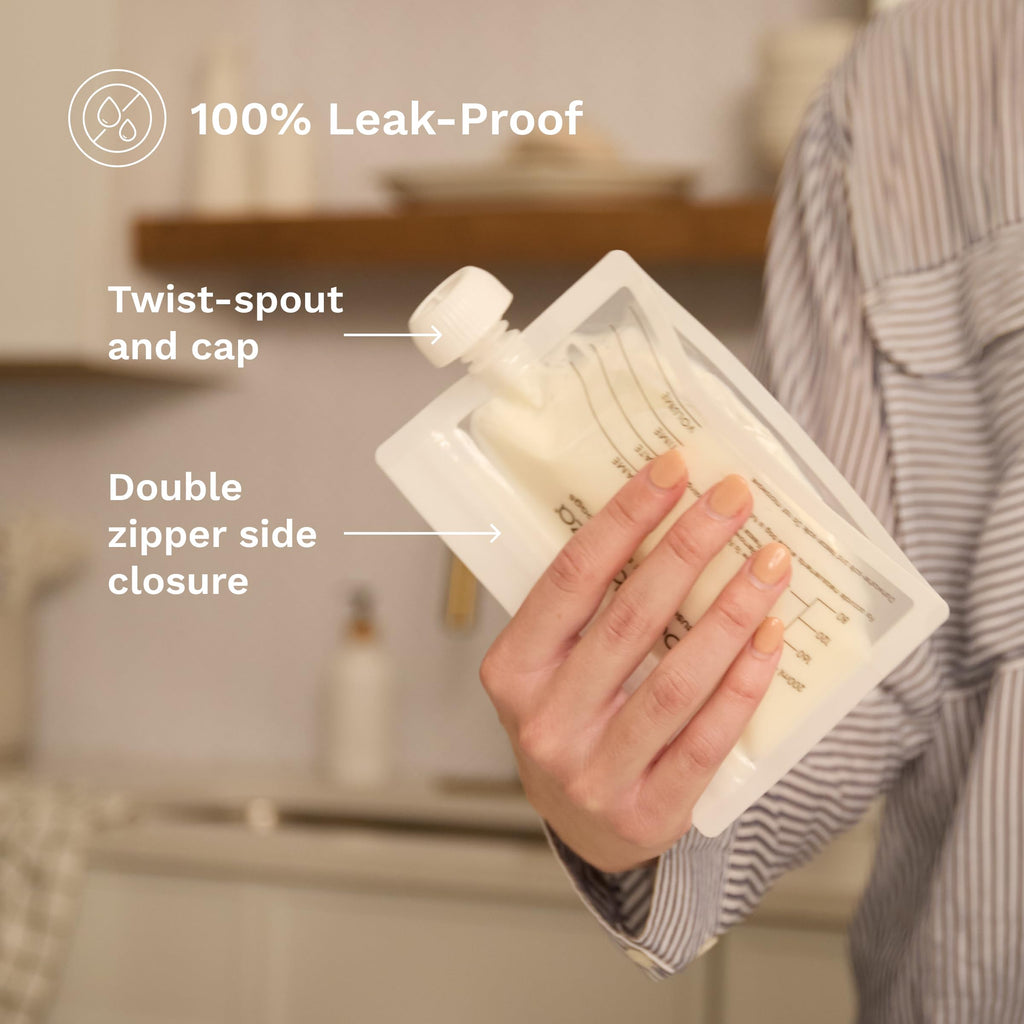 Baby Brezza Reusable Breastmilk Storage Bags, 10 Pack With Filling Funnel