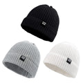 JANGANNSA Simple Knitted Baby Beanie Hip-Hop Boys Winter Hat Toddler Kids Bonnet for Girls 0-5Y (Black+Light Gray+White, S)