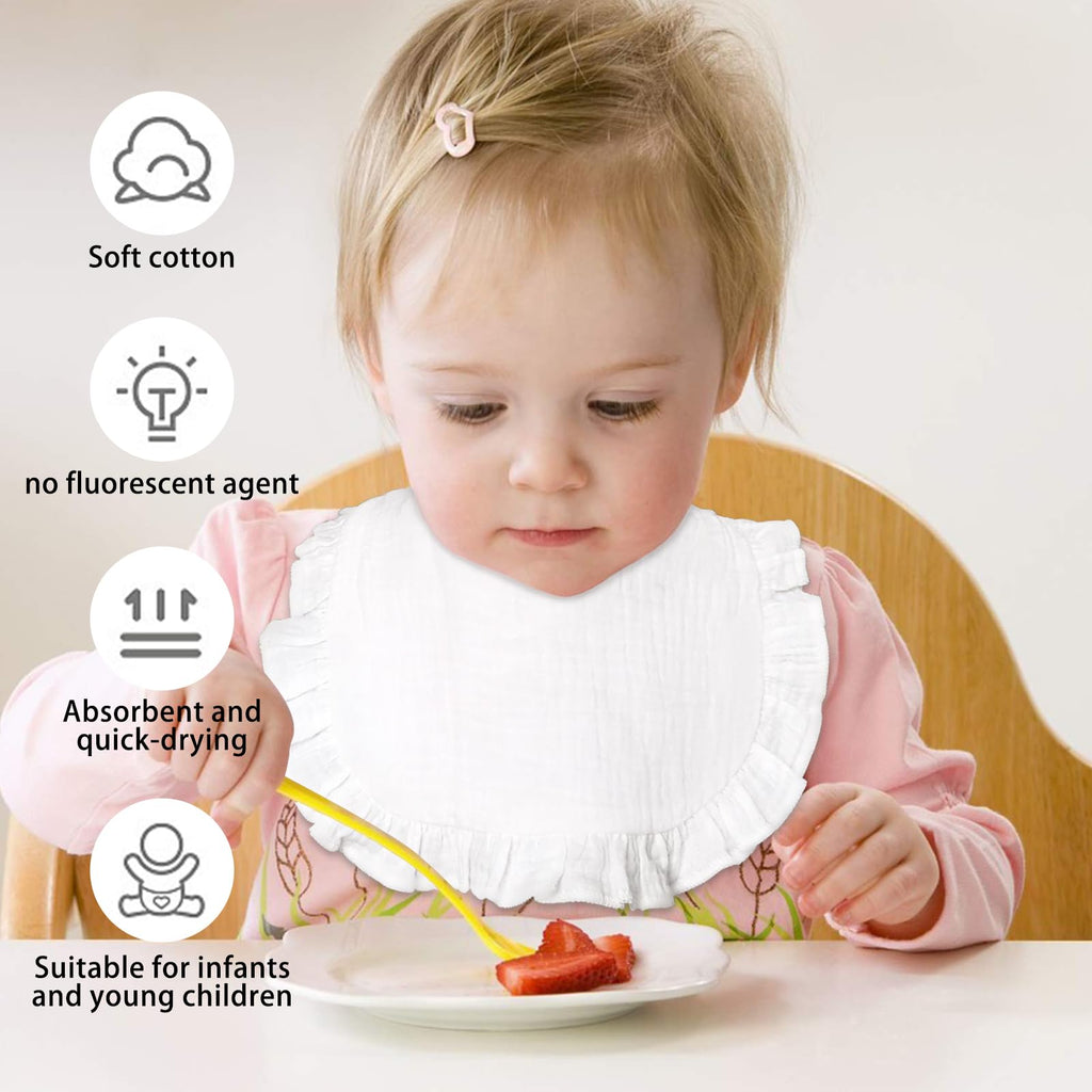 DOSMINE Muslin Baby Bibs 4-Layer Colorful Drool Bibs 8 Pack