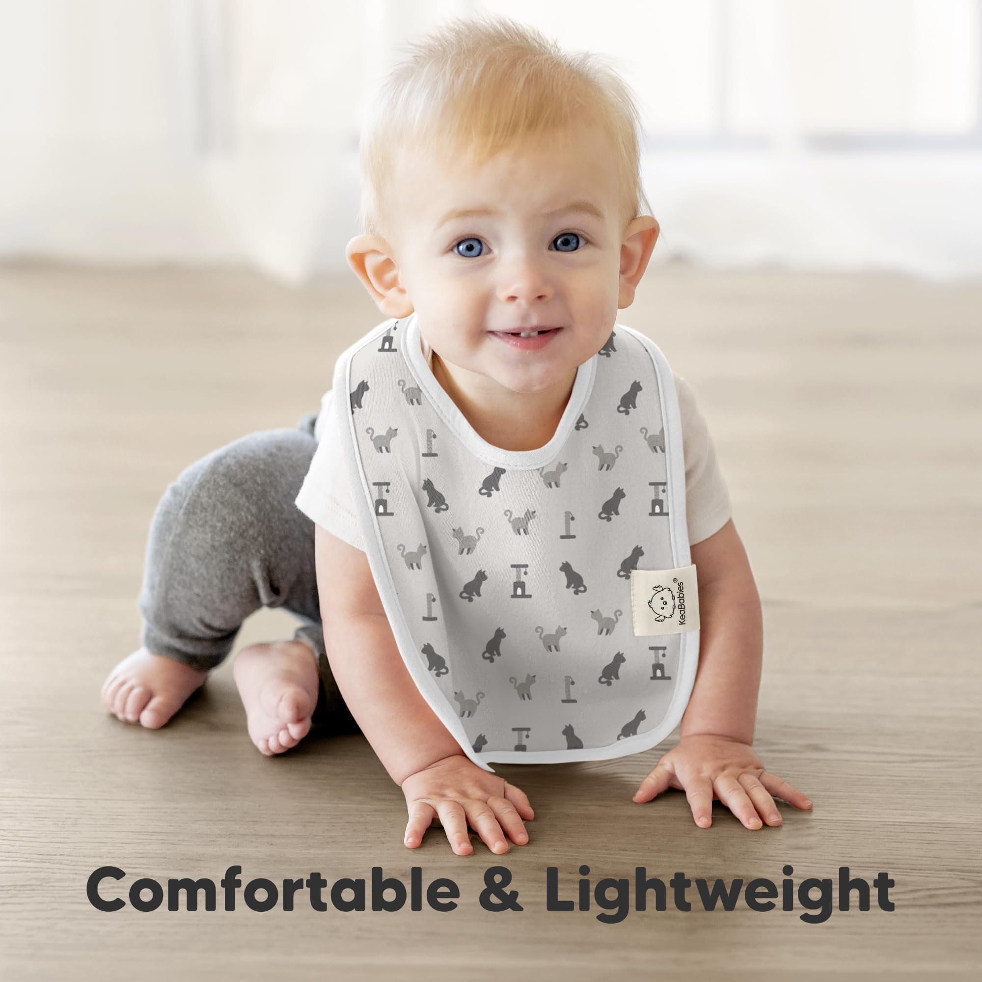 KeaBabies 8-Pack Organic Baby Bibs for Boys, Girls Drool Bibs (Pets & Paws)