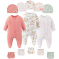 falianni Unisex Baby Clothing Set Footed Rompers Hats Gloves