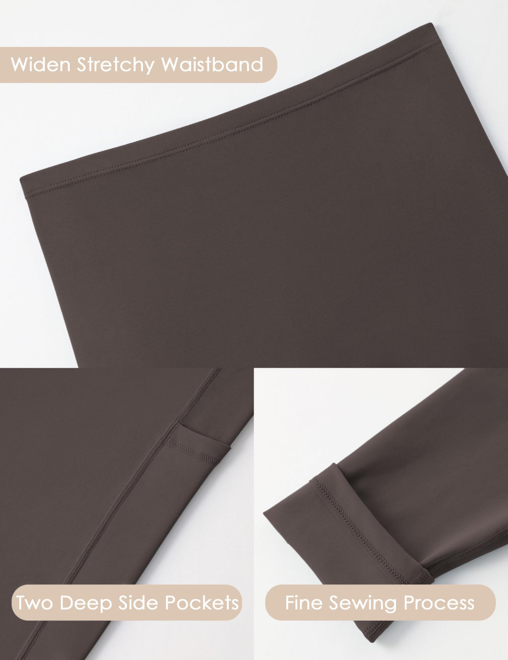 POSHDIVAH 3 Pack Women's Maternity Leggings, Black Grey Brown X-Large