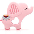 Soft Pink Elephant Teether Toy for Babies 3-6/6-12 Months Silicone Teething Toy Gift for Girls Gum Massager Anxiety Relief Items