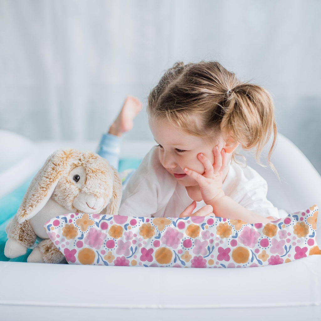 Toddler Bed Pillow with Cotton Pillow Case – 13x18 Kids Pillows for Sleeping, School, Travel & Daycare – Hypoallergenic Toddler Pillow 2 Year Old to 5 with Envelope Pillowcase (Whimsy Garden)