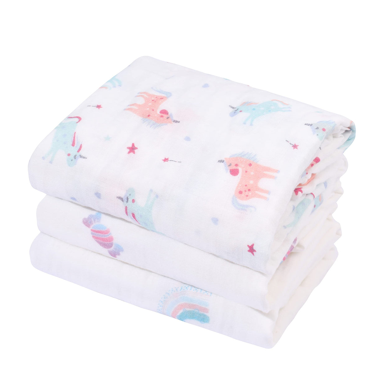 ONLYCUBBYA Muslin Baby Quilt 100% Cotton Newborn Blanket 47" X 47" 2 Layers Muslin Swaddle for Boy and Girl (Brown)
