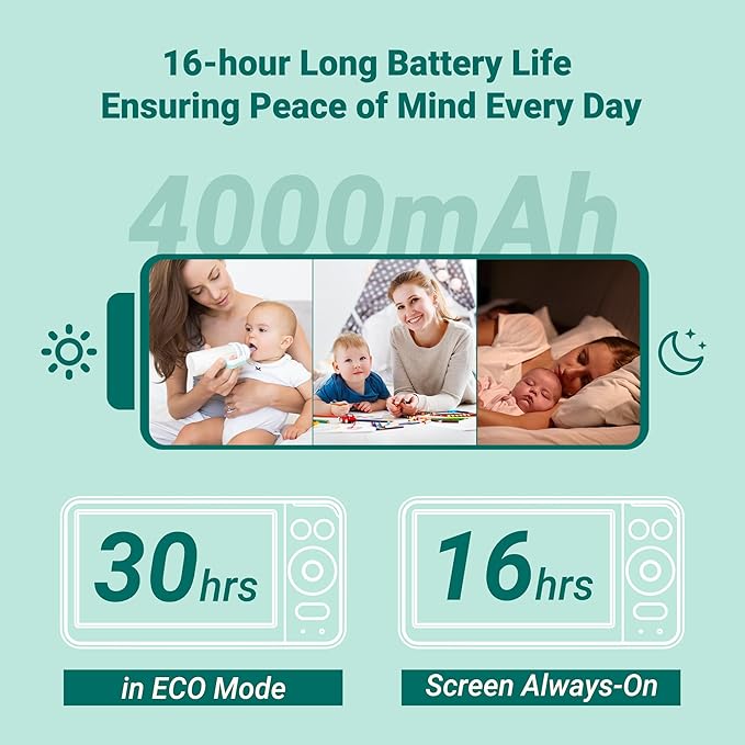 OKAIDI Baby Monitor with Camera and Audio,6" IPS Screen Baby Camera Monitor with 30H Battery,1000ft Range,Night Vision,Baby Monitor No WiFi,2-Way Talk & 150 Languages Support(Ideal for Home & Travel)