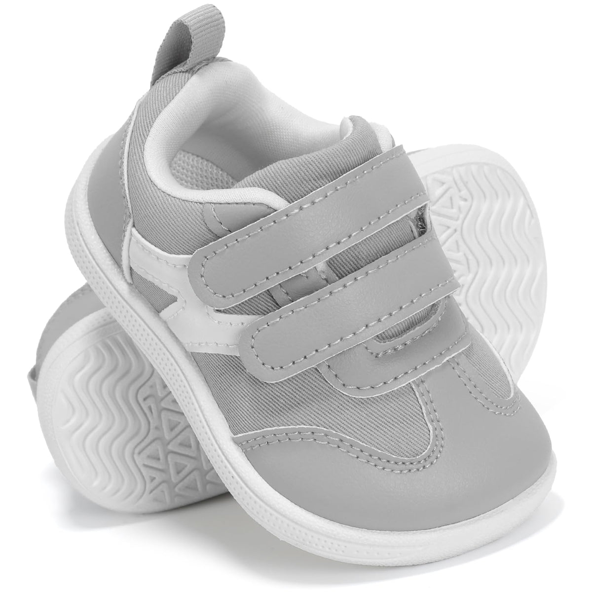 STQ KIDS Baby Wide Toe Box Shoes Lightweight First Walker Sneakers Beige 3