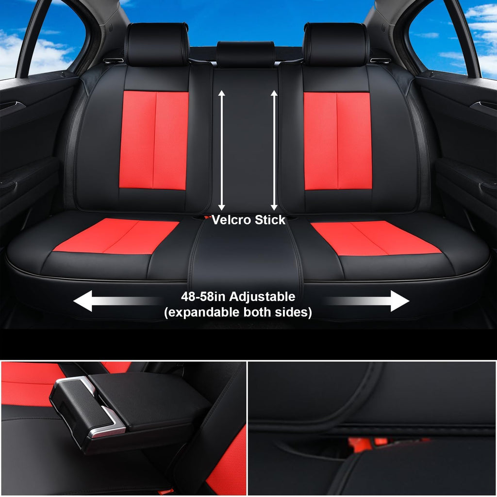 Coverado Car Seat Covers, Seat Covers for Cars, Waterproof Leather Auto Seat Protectors, Leather Car Seat Cushion, Car Interiors Accessories Universal Fit for Most Cars