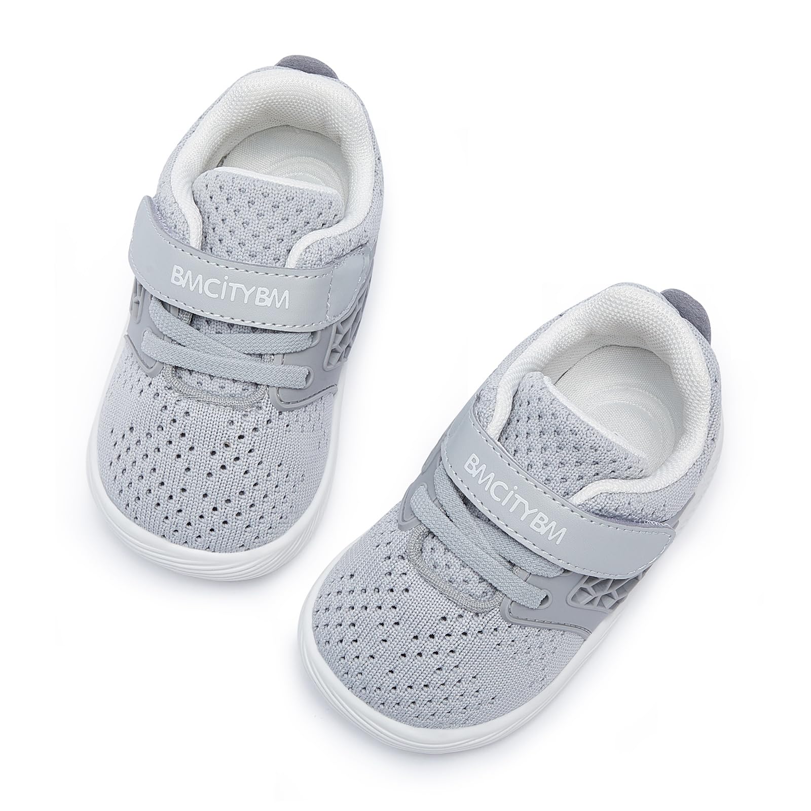 BMCiTYBM Baby Shoes Boys Girls Mesh Sneakers Infant Breathable Walking Shoes Lightweight Non-Slip First Walkers 6 9 12 18 24 Months Grey Size 18-24 Months Toddler