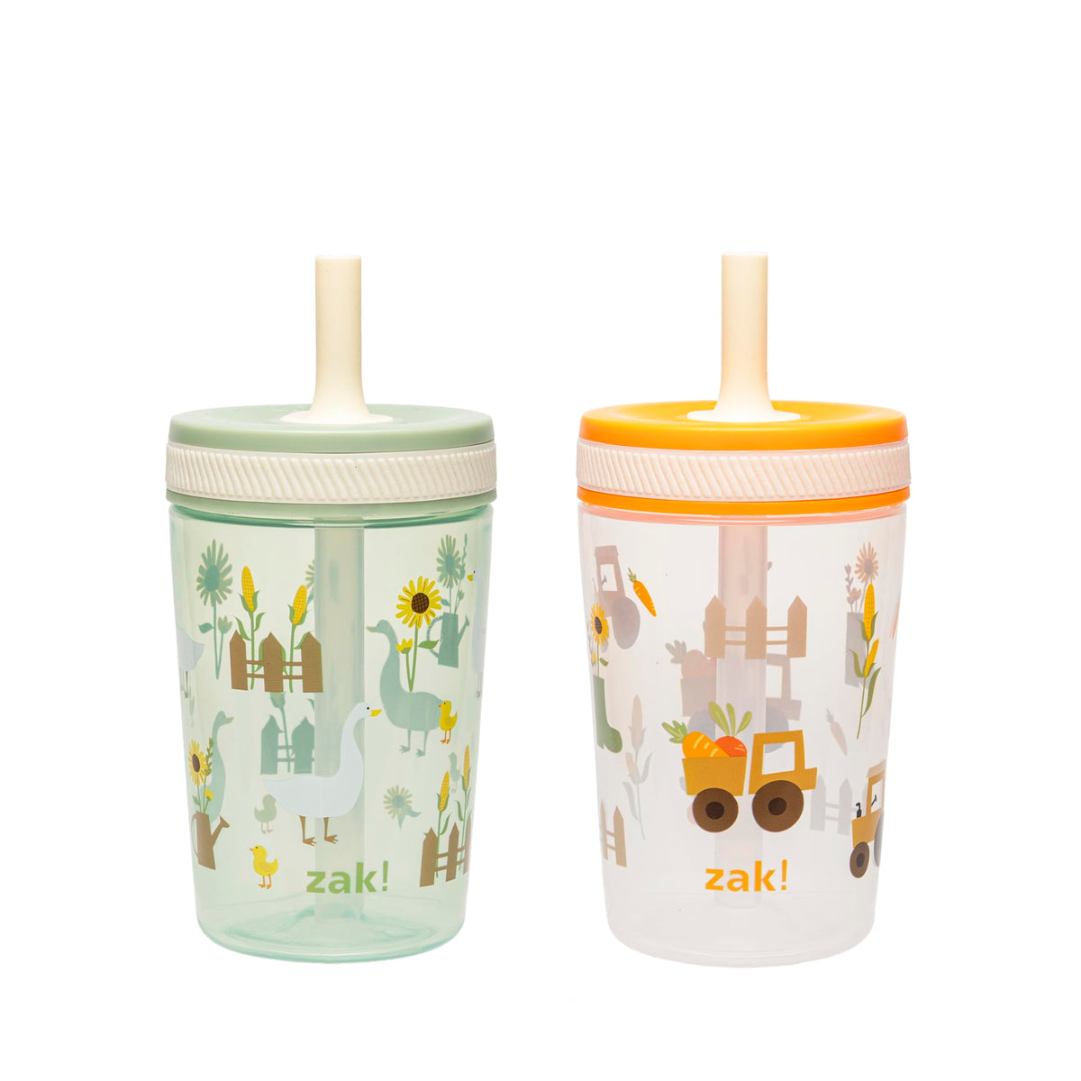 Zak Designs Gabby's Dollhouse Kelso Toddler Cups For Travel or At Home, 15oz 2-Pack Durable Plastic Sippy Cups With Leak-Proof Design is Perfect For Kids Cakey Cat, Mercat