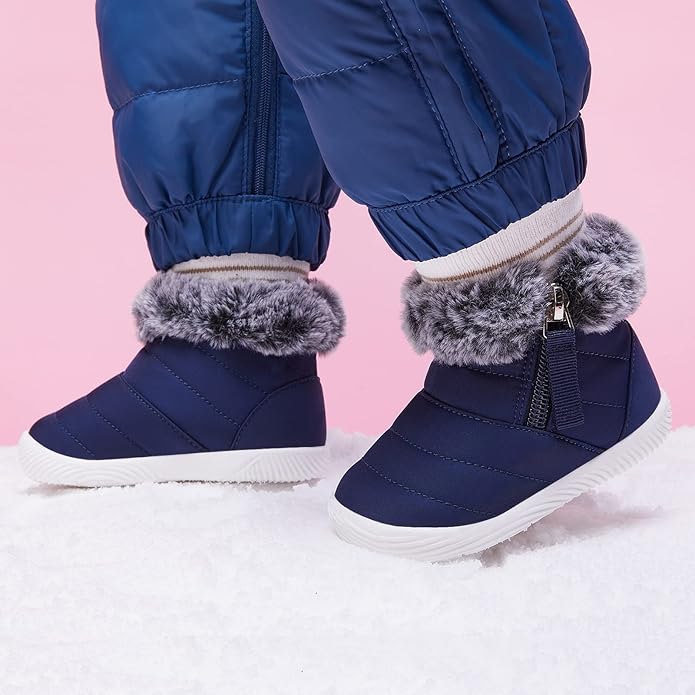 BMCiTYBM Baby Boy Girl Snow Boots Waterproof Winter Warm Booties Nonslip Lightweight Outdoor Shoes for First Walkers 6 9 12 18 24 Months(Infant/Toddler)