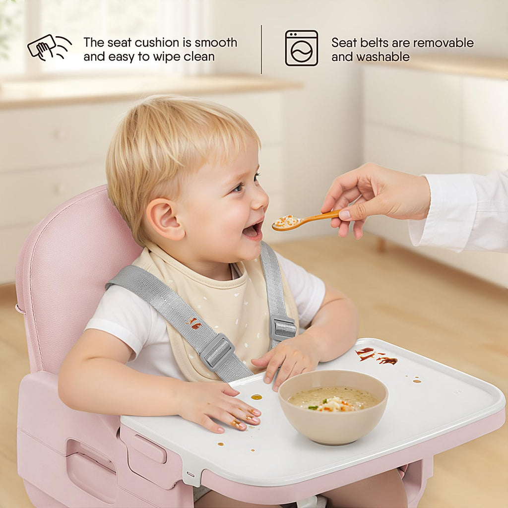 Obee Odee 3-in-1 Portable Baby High Chair for Babies and Toddlers (Pink)