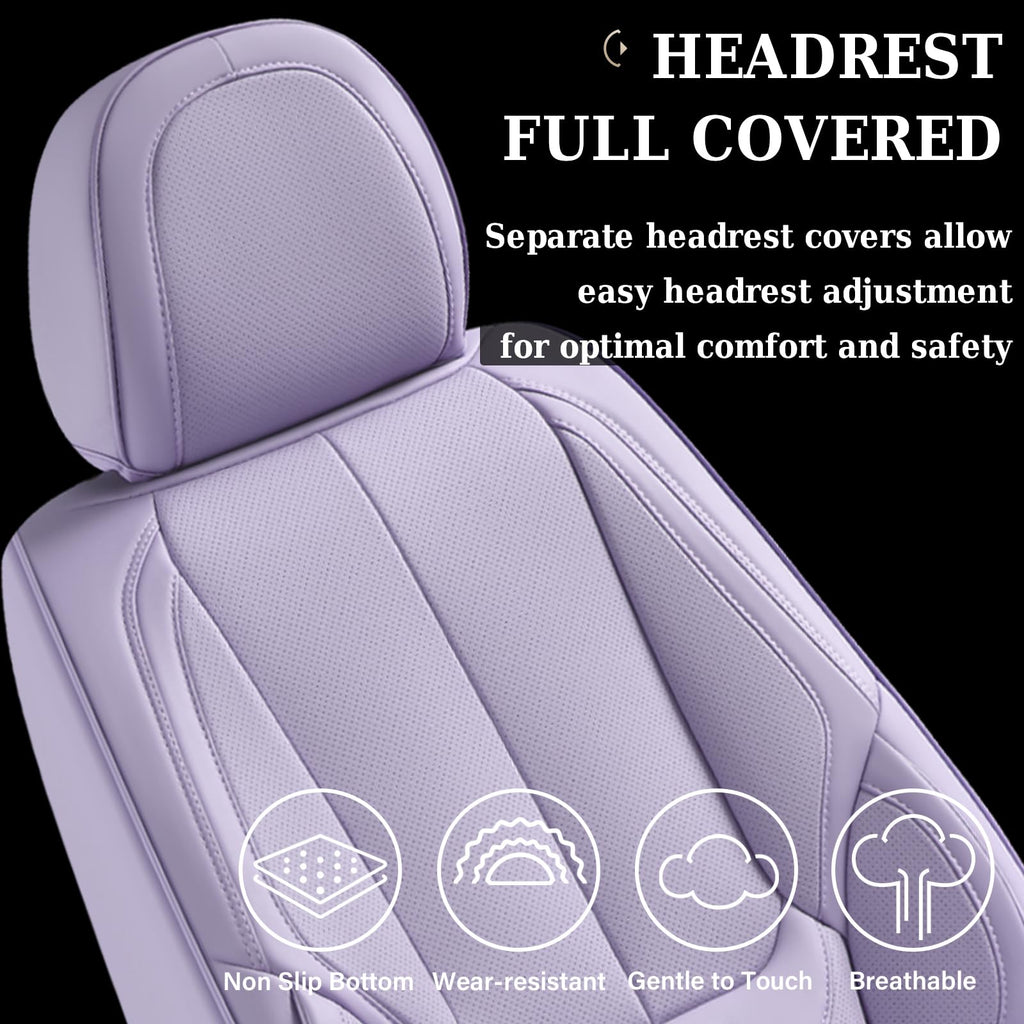 Coverado Seat Covers, Car Seat Covers Front Seats, Car Seat Cover, Car Seat Protector Waterproof, Car Seat Cushion Nappa Leather, Purple Seat Covers Carseat Cover Universal Fit for Most Cars