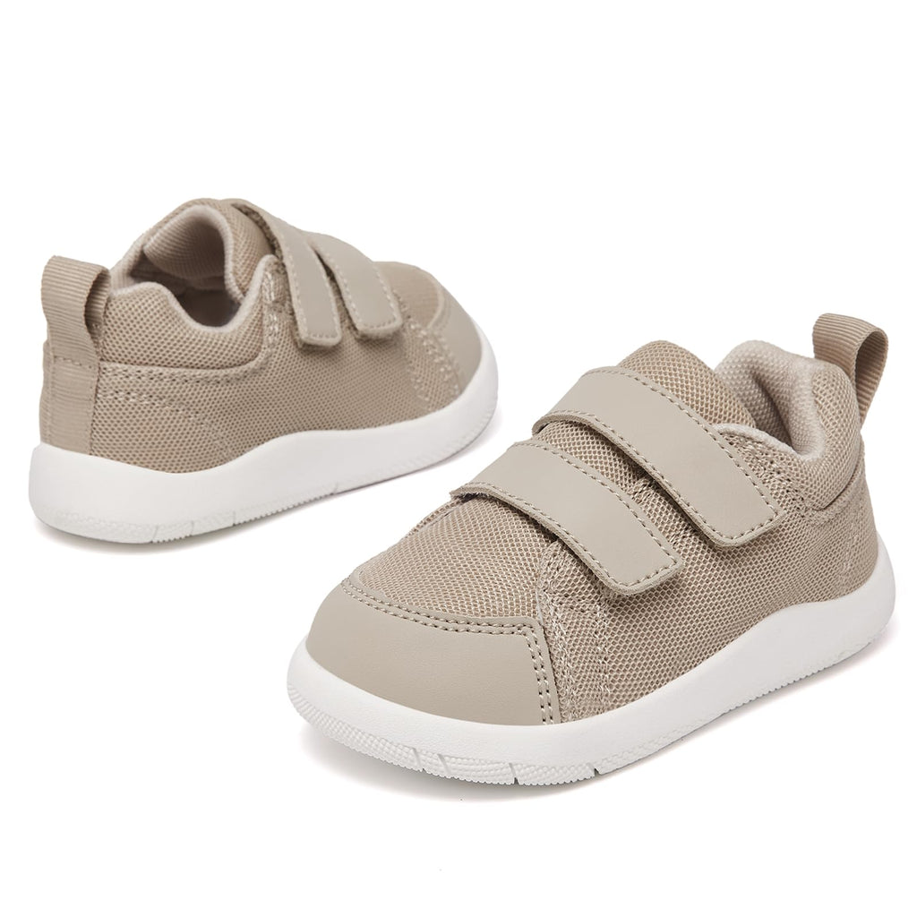 MORENDL Toddler Shoes Baby Wide Toe Box Barefoot Shoes Boy Girl Walking Shoes Non-Slip Minimalist Sneakers Comfort Zero Drop Tennis Outdoor Activities Lightbrown Mesh 12-15 Months