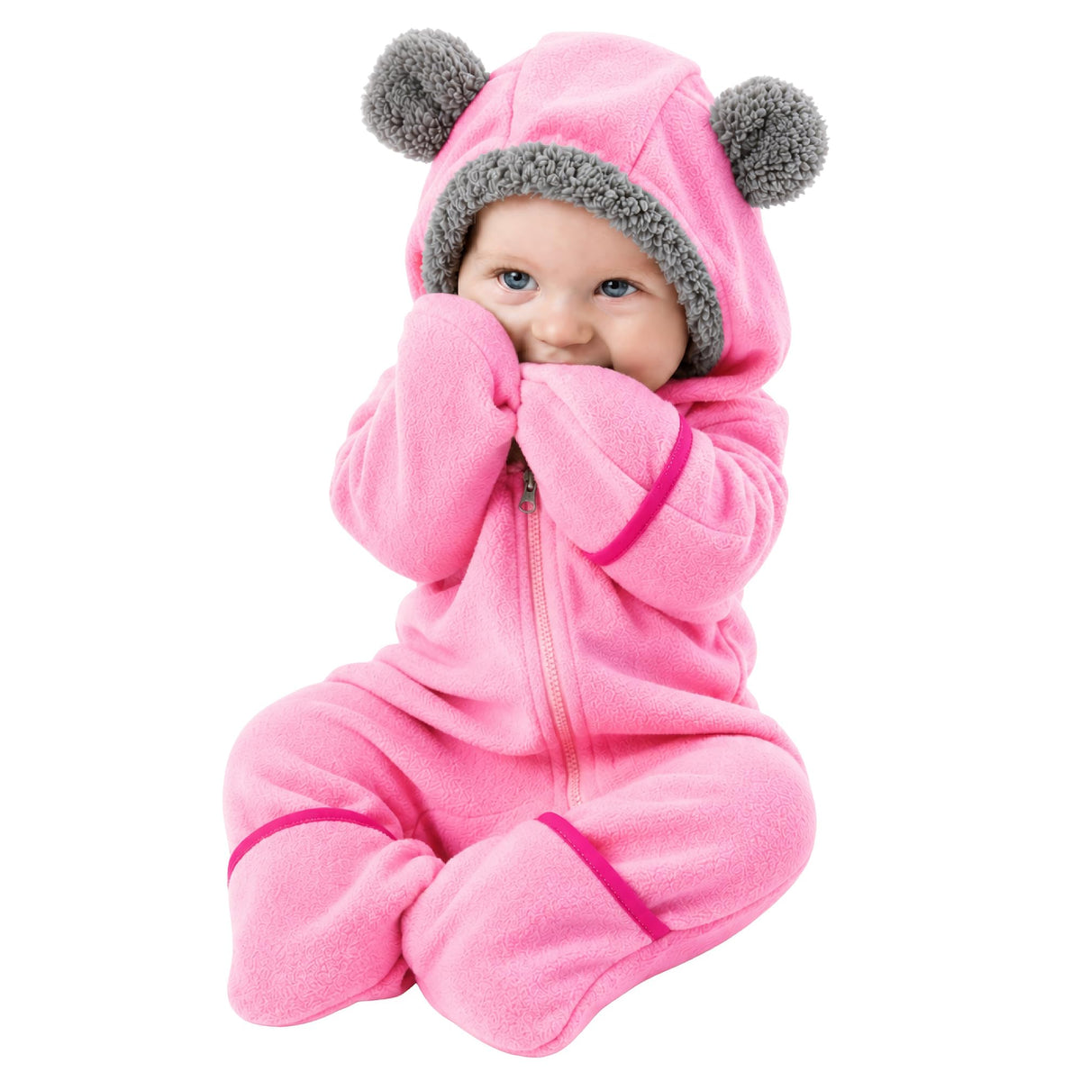 Cuddle Club Fleece Baby Bunting Bodysuit Hoodie, Newborn - 5T